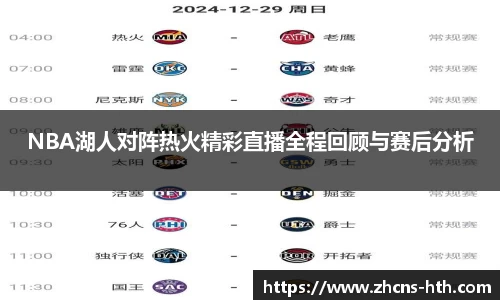 NBA湖人对阵热火精彩直播全程回顾与赛后分析